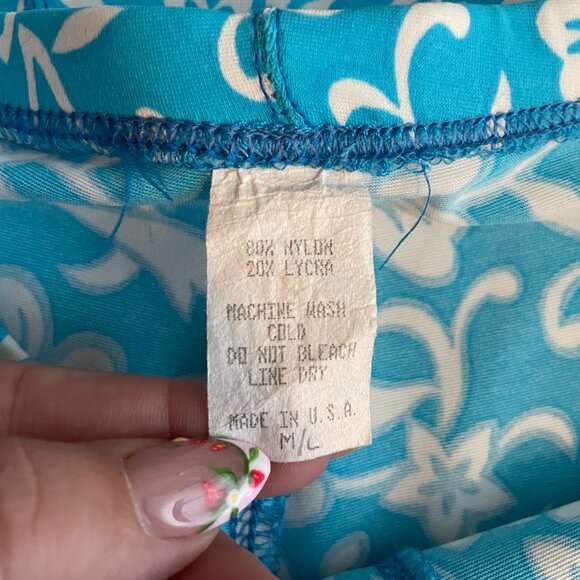 Kerrits Women M Blue White Floral Skirt Lightweight Equestrian Riding Stretch - Picture 5 of 5